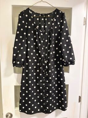 Jacob Black and White Polka Dot Knee-length Dress